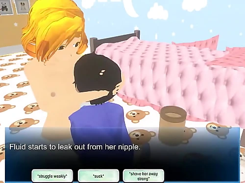 Babysitter tricks you with eating her mammories in this femdom game