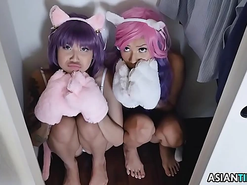 cosplay little asians threesome