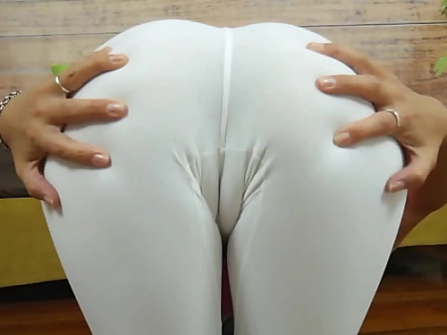 Beautiful Perky Cameltoe On Small Body! Cock-squeezing Milky Leggings!