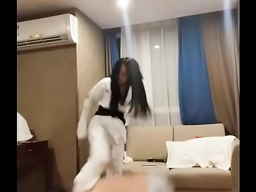 Damsel college student slave with dual s taekwondo